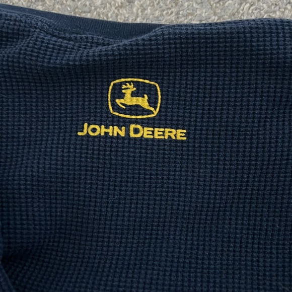 JOHN DEERE navy and yellow long sleeve shirt - Picture 2 of 4